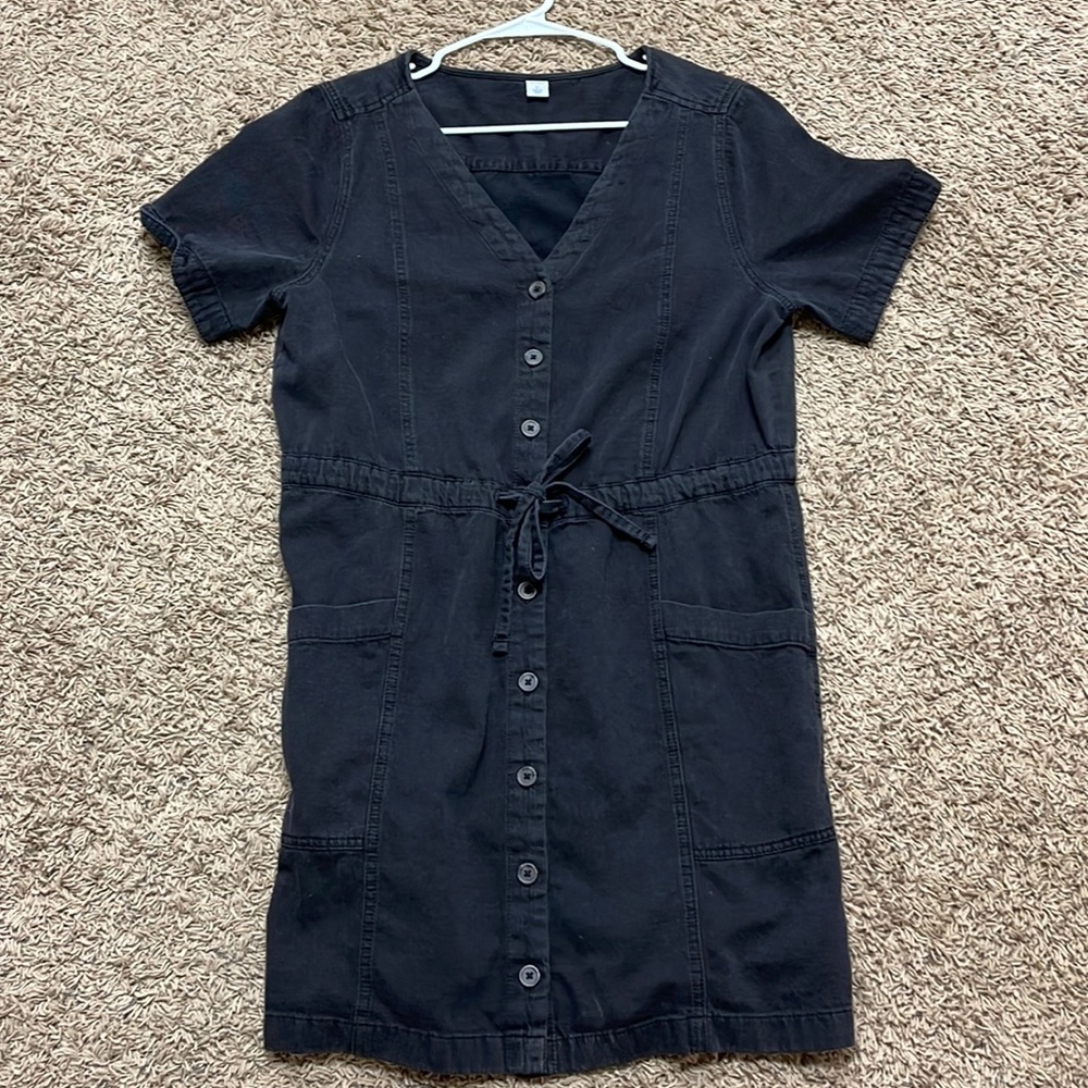 Old Navy Button Down Black/Gray Colored Dress. Pe… - image 1